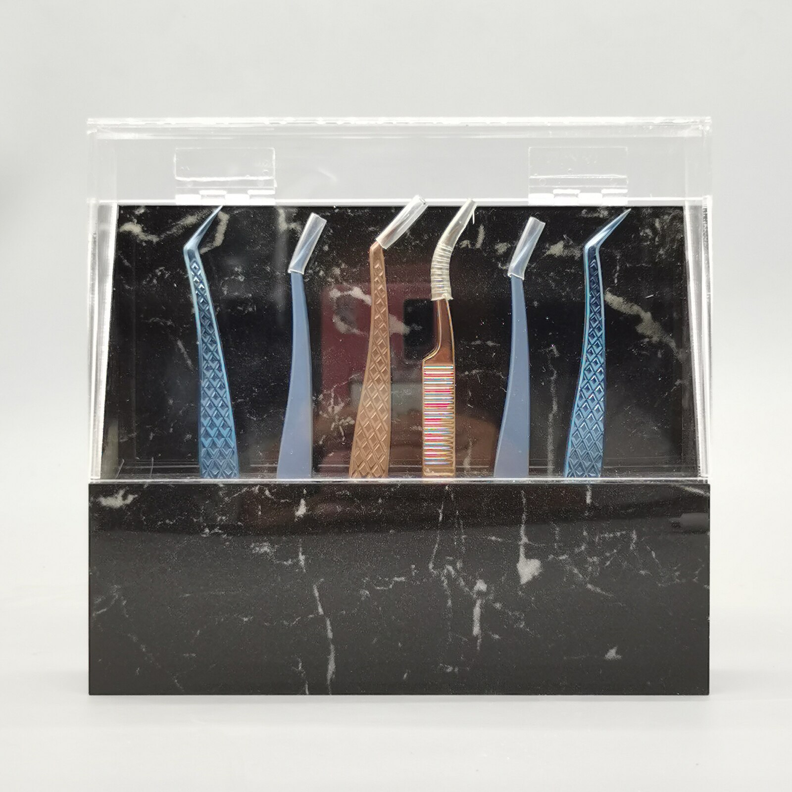 Acryl Clear Pincet Display Stand Met Cover Tweezer Opslag Plank Houder Organizer Rack