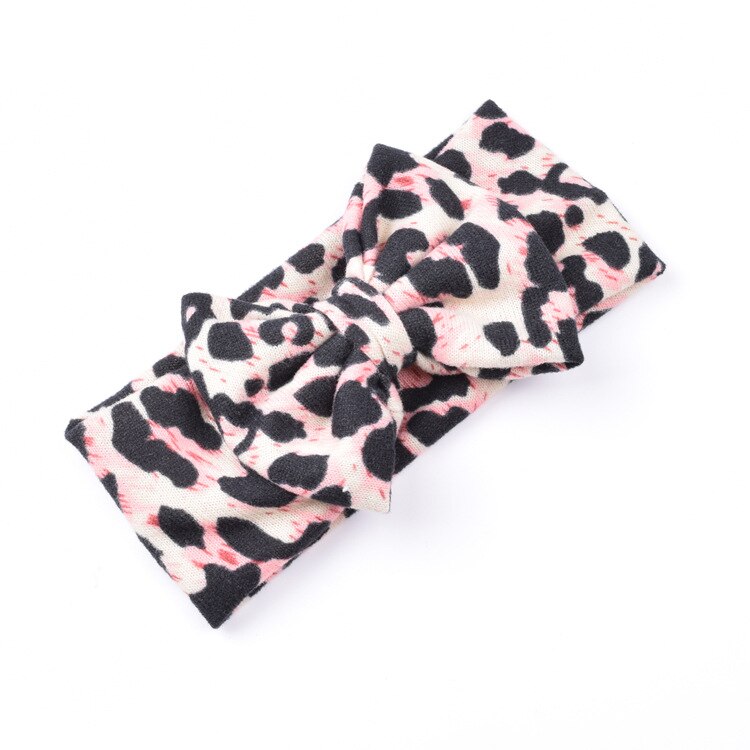 Bandeaux classiques pour filles bandeau pour enfants bébé léopard bandeau pour cheveux nœud extensible accessoires pour cheveux bébés enfants bandeaux: Rose