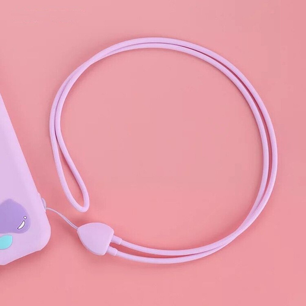 Lanière de corde de téléphone portable de Silicone pour l'iphone Xiaomi téléphone sangles de poignet porte-clés caméra sangle carte d'identité gymnastique USB corde suspendue: Purple