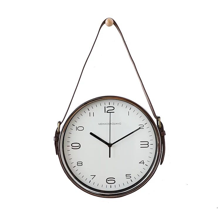 Wandklok Modern Home Decoratie Accessoires Creatieve Riem Wandklokken Rose Gold Metal Digitale Horloges: 9 / 30cm
