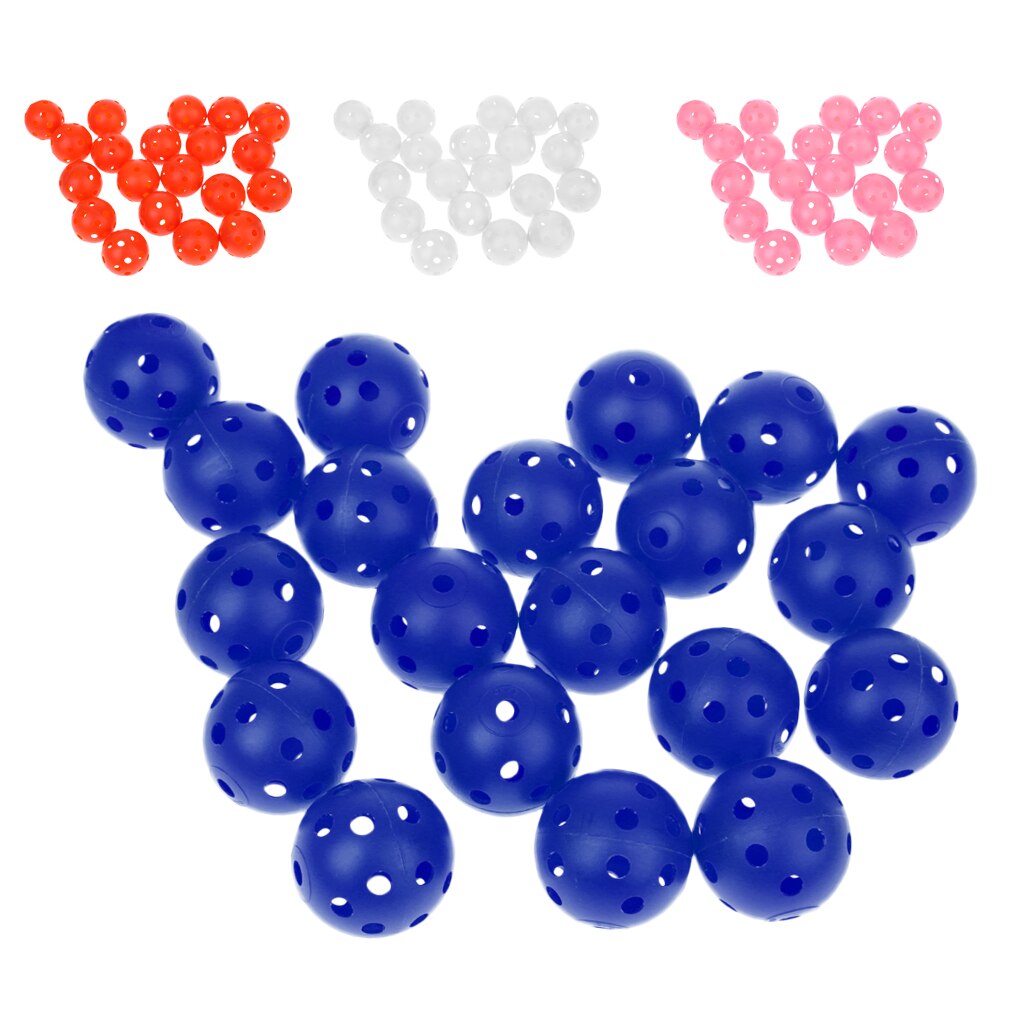 20 Pieces Plastic Hollow Golf Balls Perforated Practice Training Ball