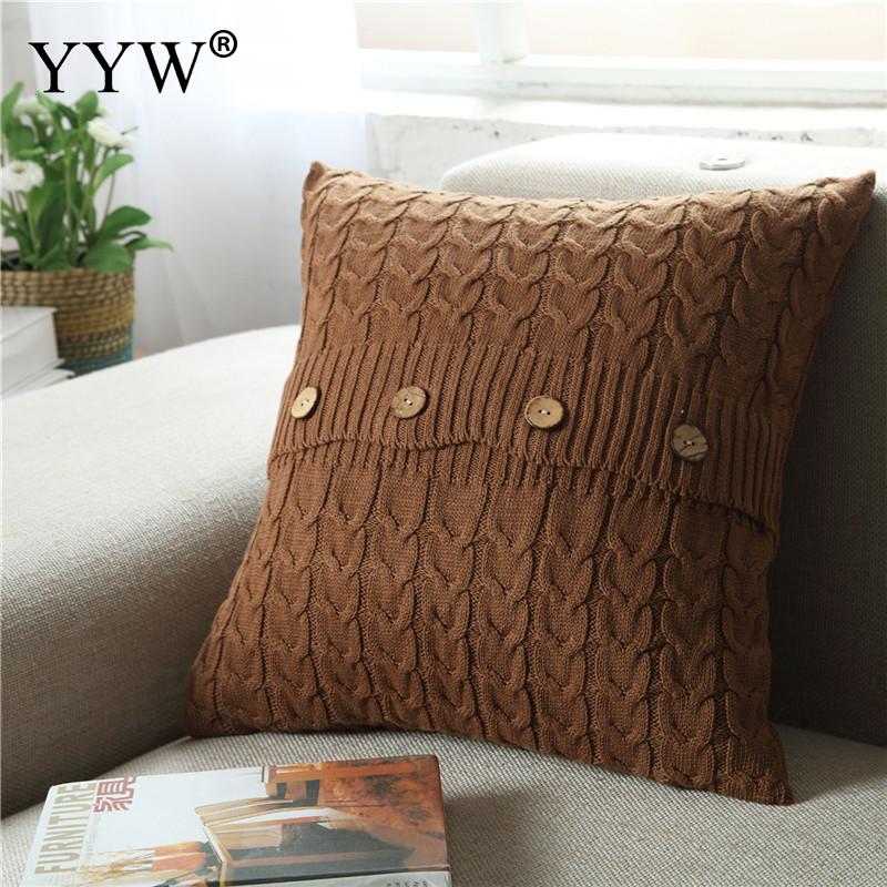 Almohada para sofá cama de tela de algodón de estilo nórdico, cojín, cojines tejidos para el hogar, silla, sofá, cojines decorativos de 45x45cm: light coffee