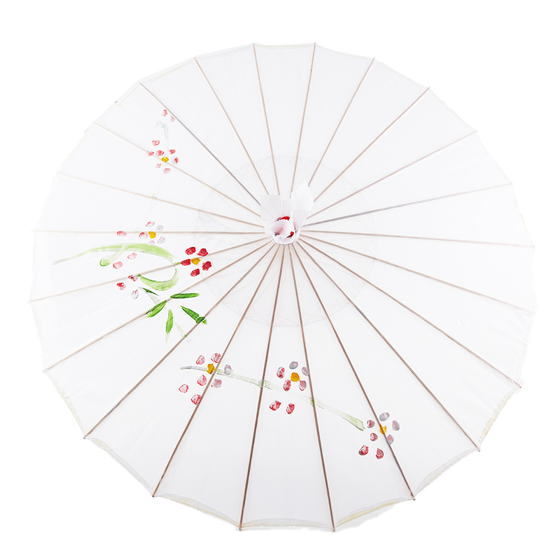 Paraguas decorativo de tela de seda para mujer, flores de cerezo japonesas, paraguas de baile antiguo, paraguas de papel de aceite chino, 1 unidad: Transparente