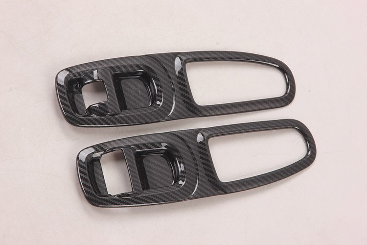 Toepasselijk Voor Ford Quanshun/Transit-Abs Black Carbon Fiber Patroon Innerlijke Armsteun Frame Glas Schakelaar