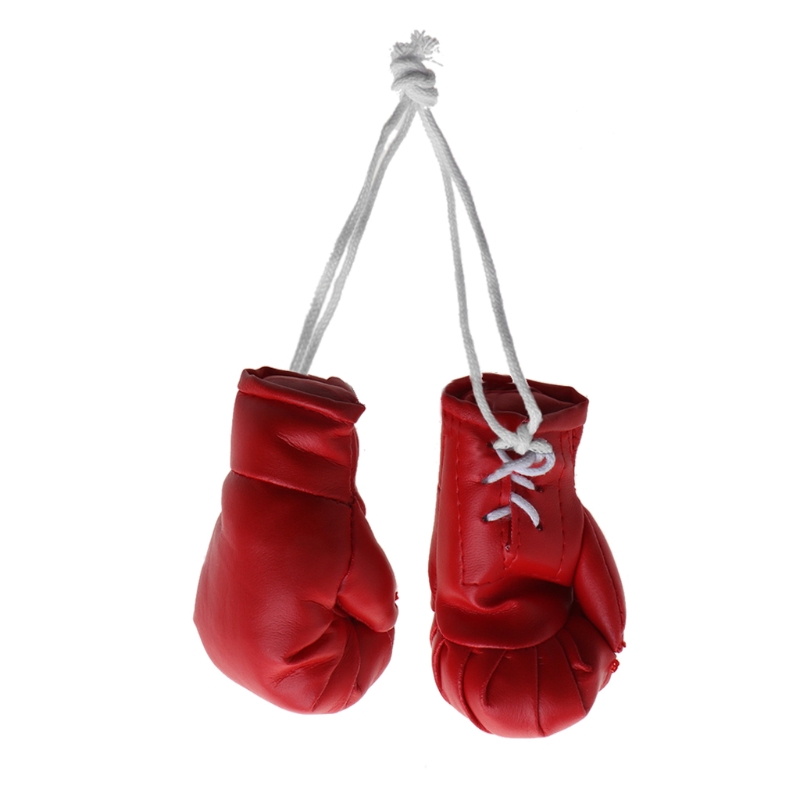 Mini gants boxe en cuir, gants boxe miniatures, bleu rose: Rouge