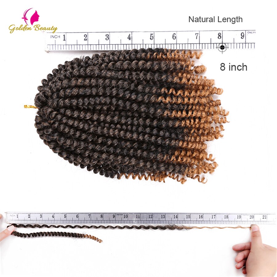8inch Spring Twist Crochet Braids Synthetic Braiding Hair Crochet Hair Extensions 30 strands/pack Golden Beauty