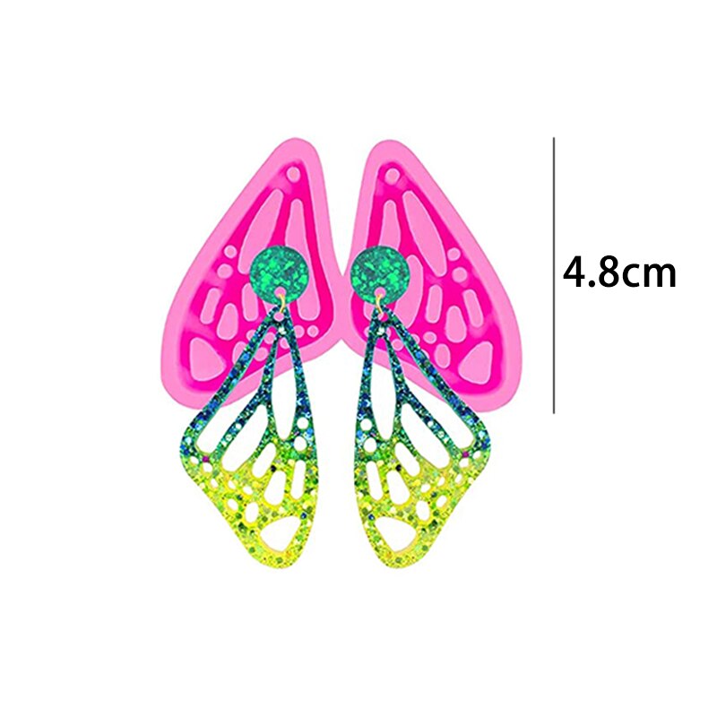 Kolczyk silikonowe formy żywiczne skrzydło motyla ogon ryby muszle epoksydowe formy na naszyjnik DIY brelok tworzenia biżuterii rękodzieło: Butterfly wings