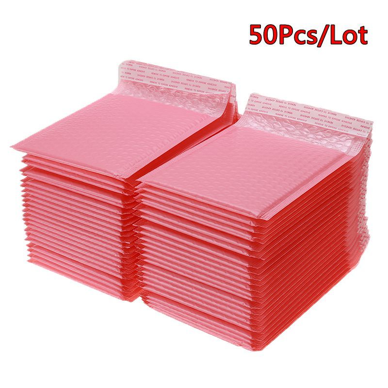 50 Stks/partij Roze Schuim Bubble Mailers Tassen Zelf Seal Mailers Gevoerde Enveloppen Tassen Verpakking Envelop Tassen Met Bubble