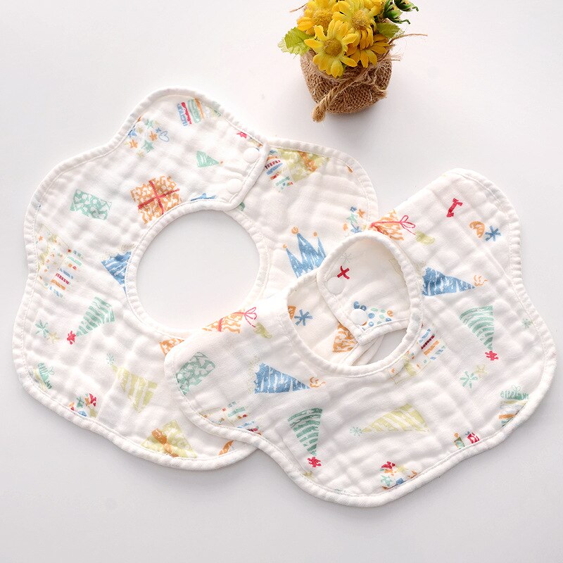 Baby Lätzchen 360 Grad Drehung 8 Schichten Blick Musselin Baby freundlicher Bandana Spucktuch Weiche Neugeborenen Speichel Handtuch Baby zeug: Baum