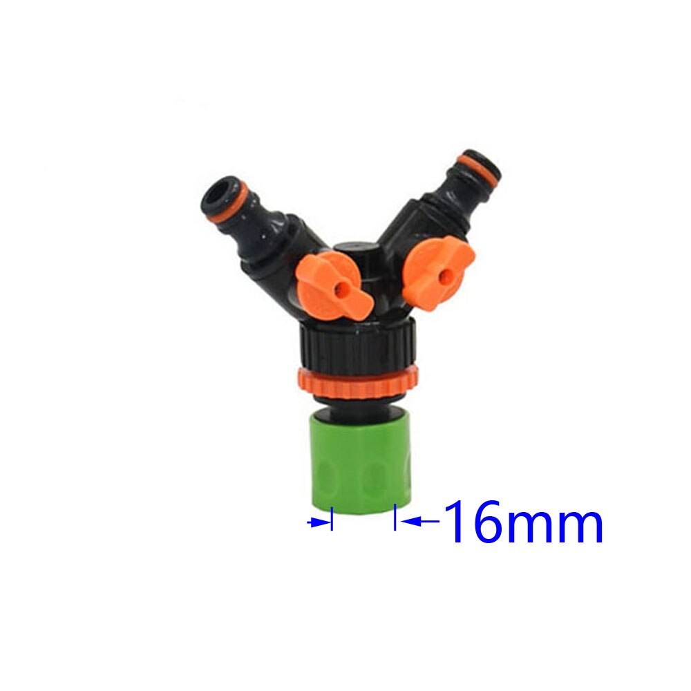 2-Way Garden Hose Tap Water Splitter 5/8" Quick Connector 1/2" 3/4" Female Water Irrigation Valve Adjustable Switch