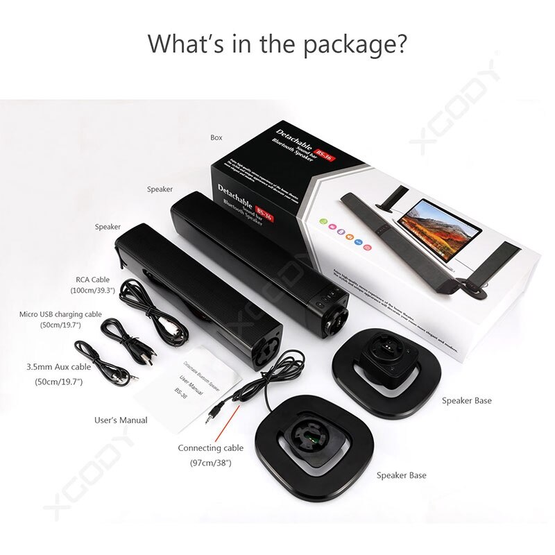 Blue Tooth Speaker 20W Soundbar with 4 Full Range Speakers Home Theater Surround Multifunction Foldable for TV/PC Smartphone: Default Title