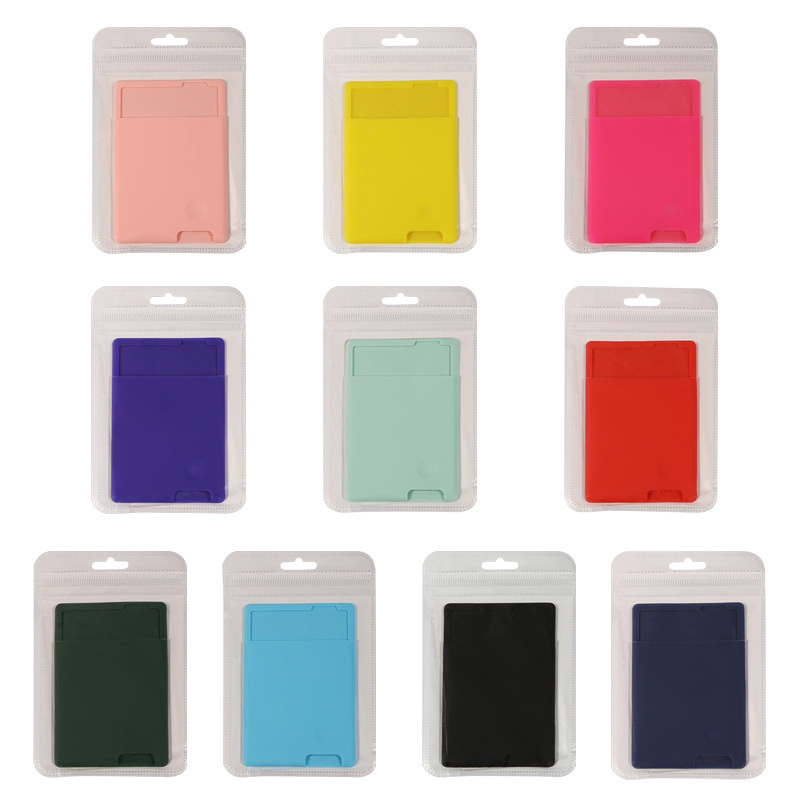Silikon Telefon Zurück Karte Fall Für ID Kreditkarte Handy Selbst-Kleber Karte Tasche Aufkleber Halter Für IPhone Für android
