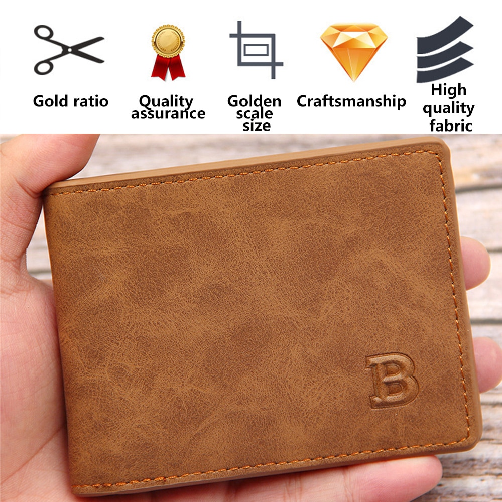 ¡Novedad de ! Cartera corta de cuero recubierto para hombre, billetera Retro de doble pliegue Vertical, billetera multitarjeta coreana para jóvenes, a la para hombres