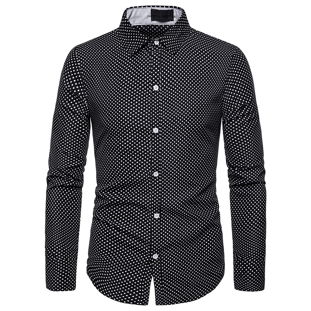 Herfst Mannen Kleding Slim Fit Lange Mouw Mannelijke Shirt Stip Casual Mannen Shirt Bussiness Casual Shirts Plus size S-2XL: Black / Asian Size S