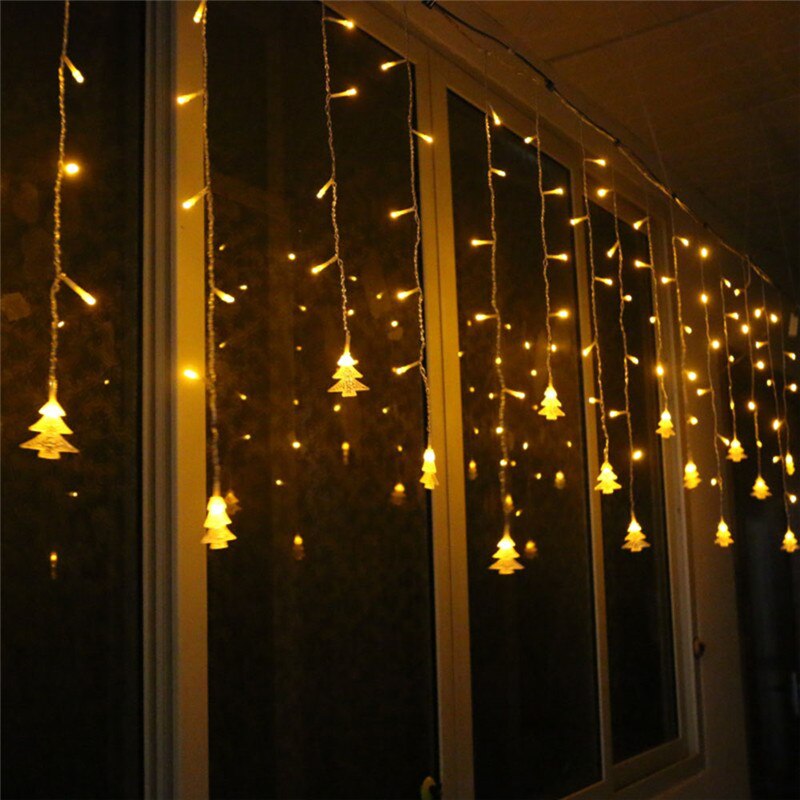 Christmas Lights Festoon Garland on The Window Living Room 3.5M Droop 0.4/0.5/0.6m Fairy Lights Year Christmas Decorative: Warm white / US Plug 110V