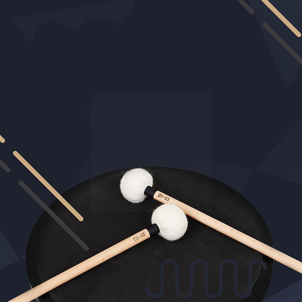1 Pair Symphony Timpani Mallets Percussion Drum Sticks Felt Wood Handle Soft With Instrument Maple R6t6