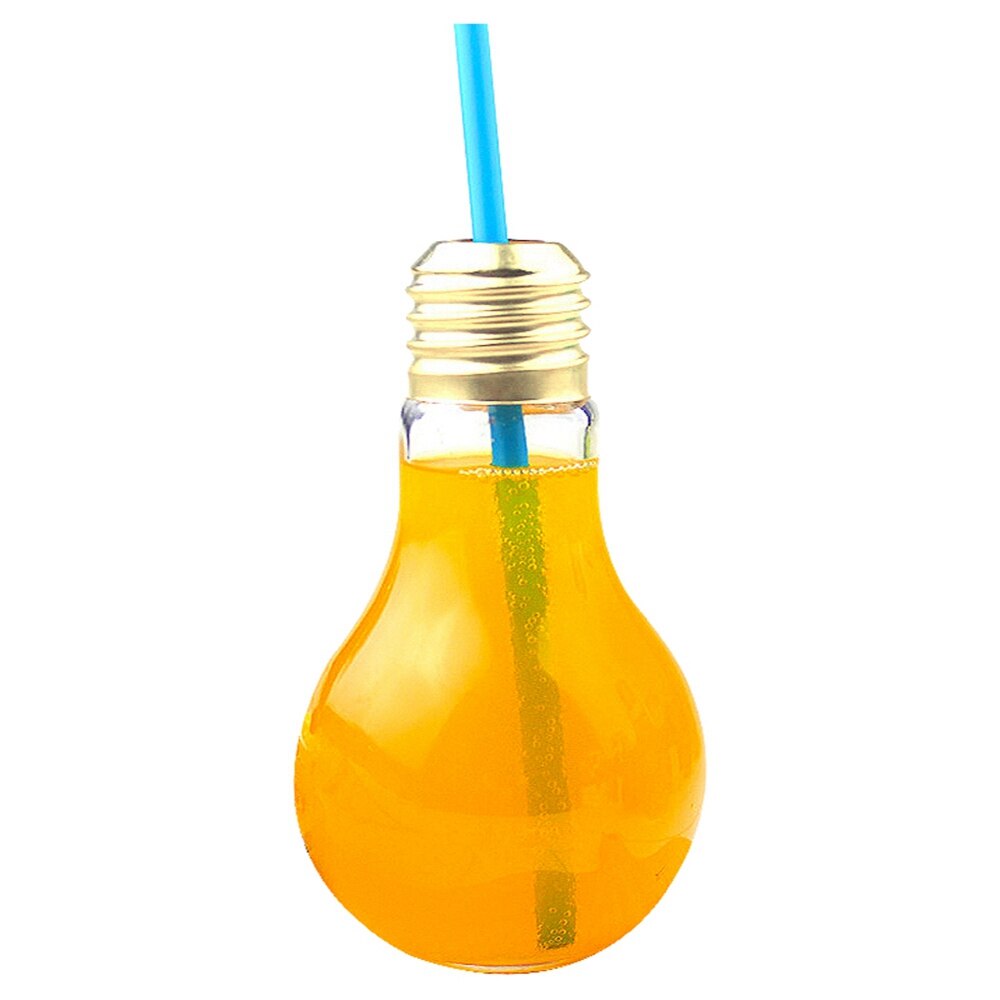 Bottle Tea Glass Light Bulb Water Drink Containers Transparent Clear Glass Cup Bottle for Bar Deco Cup
