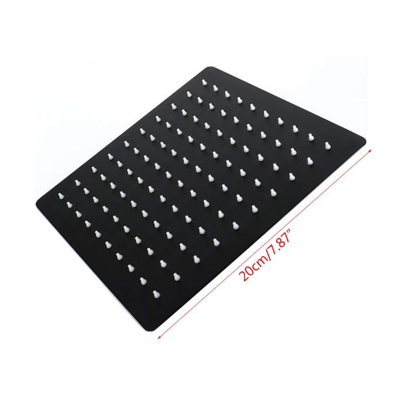 8/10/12 Inch Vierkante/Ronde Douchekop Rvs Zwart Ultradunne Badkamer Top Spuiten Douchekop Douche Accessoires: 8  Inches Square