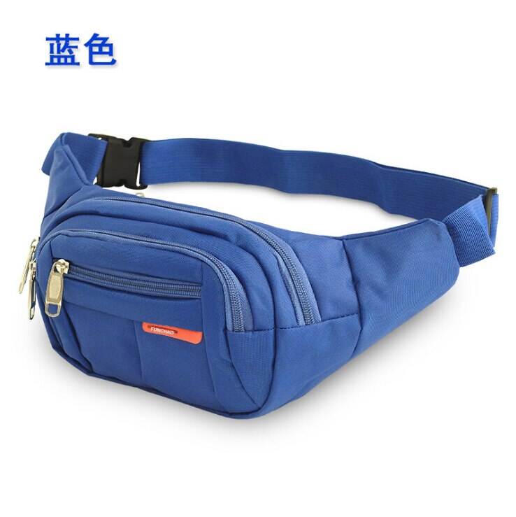 Fanny Nylon Taille Pack Voor Mannen Vrouwen Hip Belt Bag Purse Pouch Pocket Reizen Sport Bum Borst Zak Waterdicht: Blauw