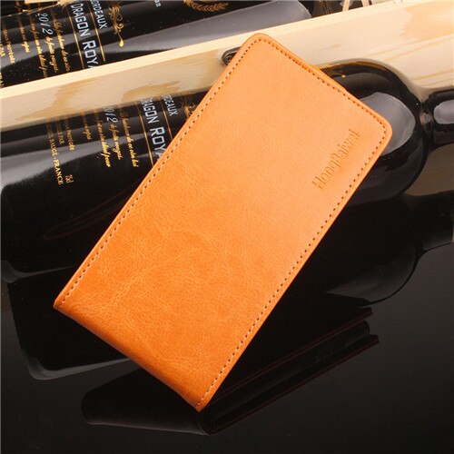 HongBaiwei Luxury Flip Leather Cover Case for Samsung Galaxy A7 sm-A720f A720 Vertical Back Cover Flip Up and Down: Orange