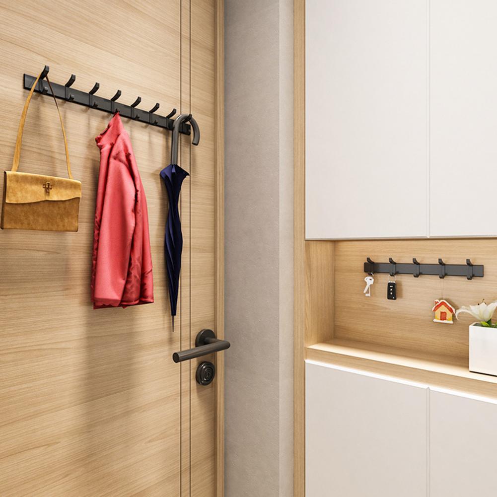 Hook Rack Sturdy Punch-free 2 Colors Coat Rack Hook Cupboard Leave Trace Space Aluminum Durable Portable