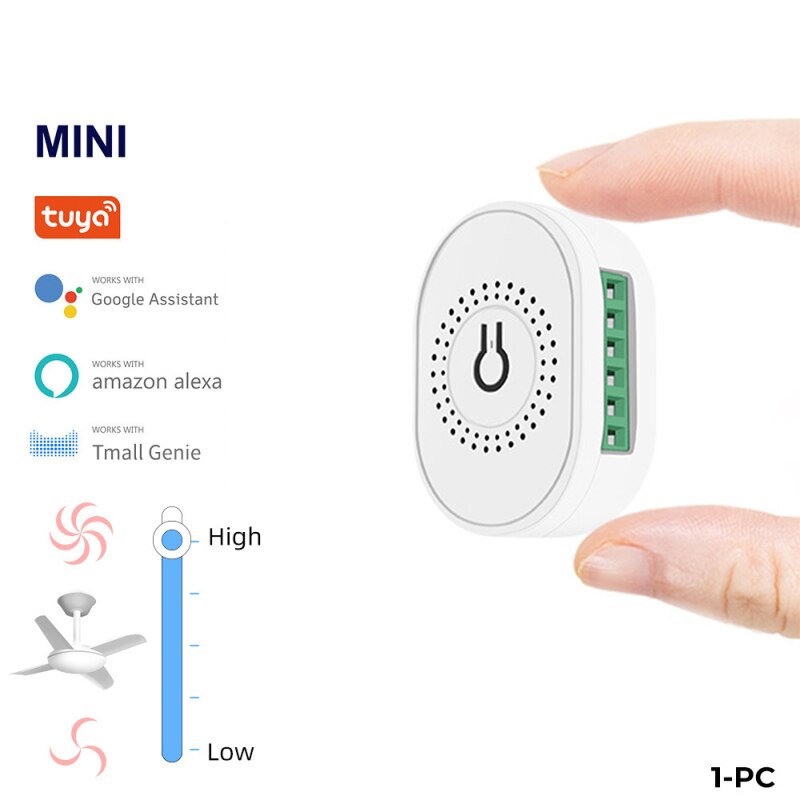 Módulo controlador de ventilador de techo, controlador de velocidad de ventilador WiFi, RF, Tuya, para Alexa, Google Home, Smart Life, App: fan switch module