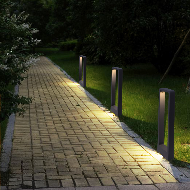 Luces LED para jardín, lámpara para césped IP65, resistente al agua, 7W, luz de pilar de aluminio moderna, patio exterior, villa, paisaje, césped, lámpara de bolardo