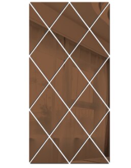 Rombe spejl vægklistermærker stue tv bagtæppe gør-det-selv kunst vægindretning hjem indgang spejl akryl vægklistermærker dekoration: Bronze / 100 x 100cm