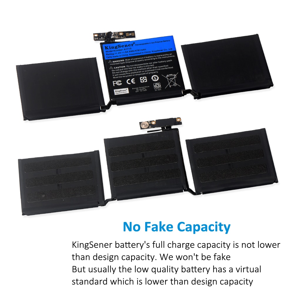 KingSener – batterie pour Apple MacBook Pro 13 &quot;A1713, A1708, , , EMC 2978, 3164, 020-00946, MLL42LL, AKKU, 4781mAh