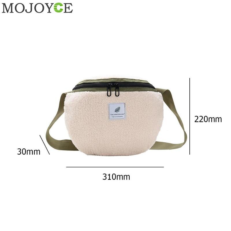 Plush Fanny Chest Pack Casual Waist Zipper Pouch Autumn Winter Women Shoulder Crossbody Bag Belt Purse