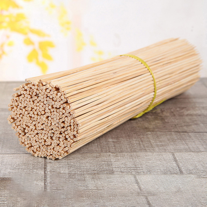 100 stk bambus grillspyd engangs tre bbq pinner grillmatter gaffel matte pinne utendørs camping fest rekvisita