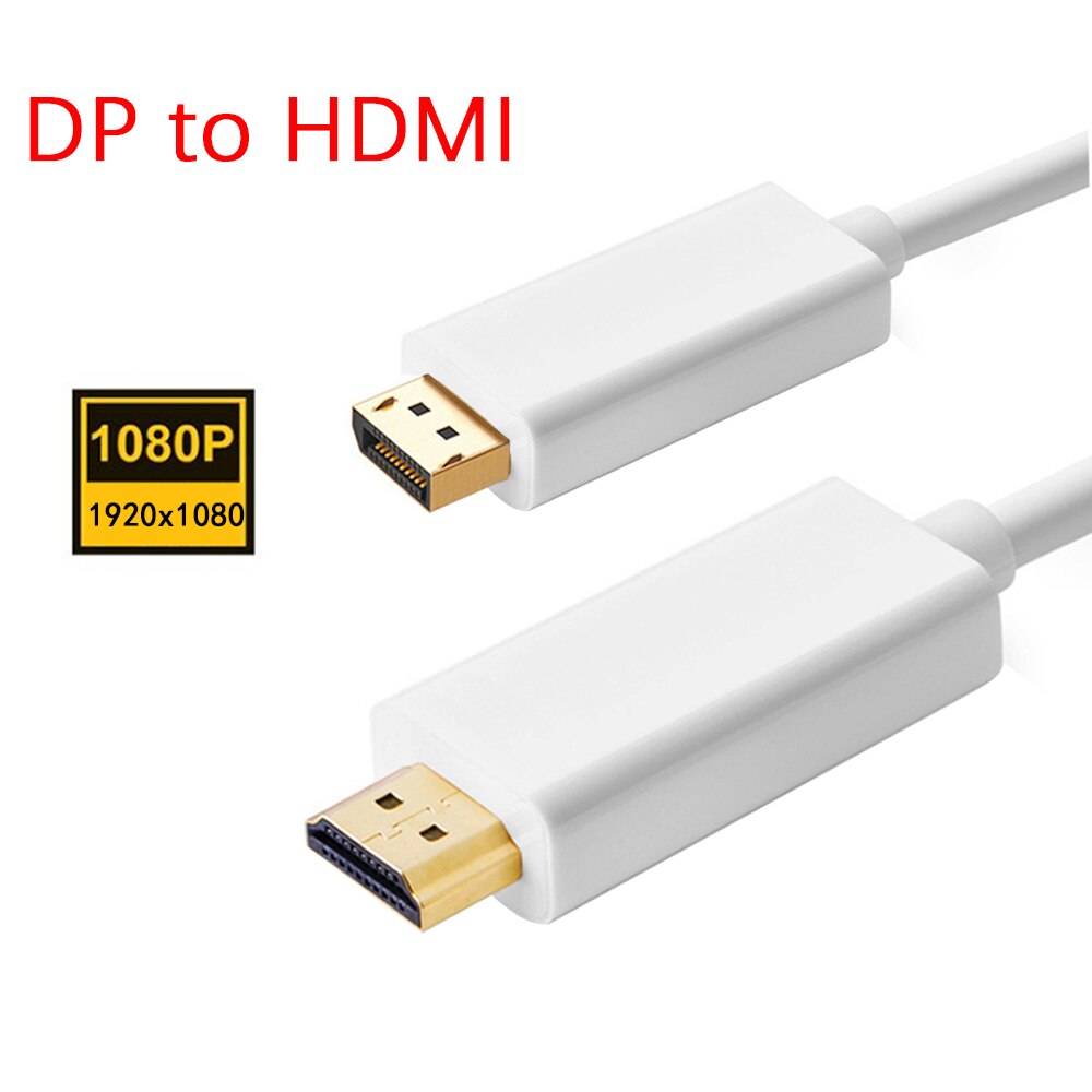 6FT Displayport Hdmi-Compatibel Adapter 1080P 4K Display Port Converter Voor Pc Laptop Projector Dp Naar Displayport kabel: 1.8m / 1080P DP to HDMIw