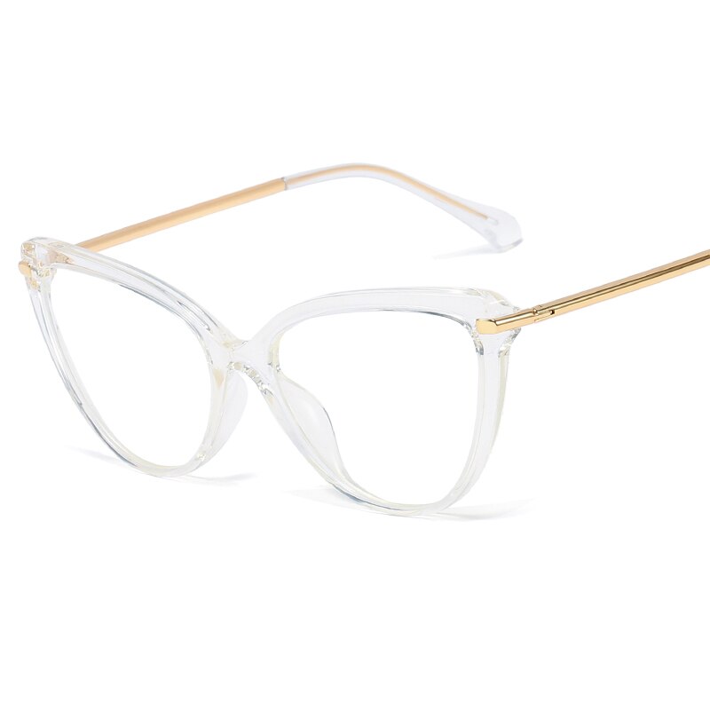 Gafas ópticas de ojo de gato para mujer, lentes transparentes , Marcos a la , antideslumbrantes, Negro, Rojo, rosa y blanco: C5