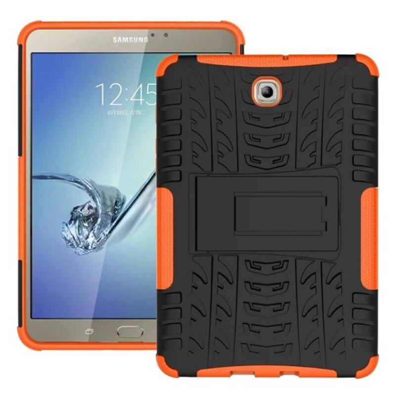 Case for Samsung Galaxy Tab S2 8.0 T710 T715 T713 T719 SM-T715 Heavy Duty Impact Hybrid Armor Kickstand Hard Cover Fundas: Orange