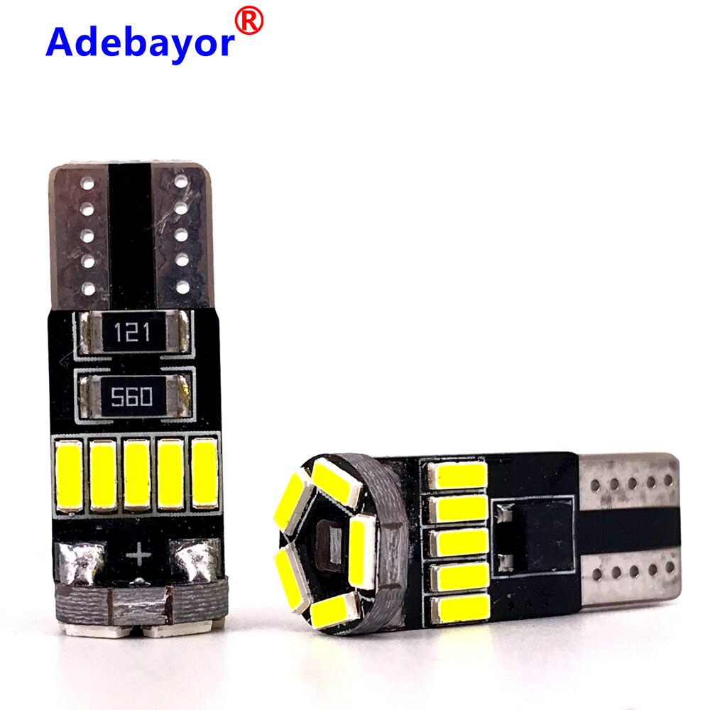 100 Pcs T10 W5W 194 4014 Smd Led Canbus 15 Led-lampen Foutloos Auto Auto Wedge Interior Light Dome kaart Trunk Lamp 12V Wit