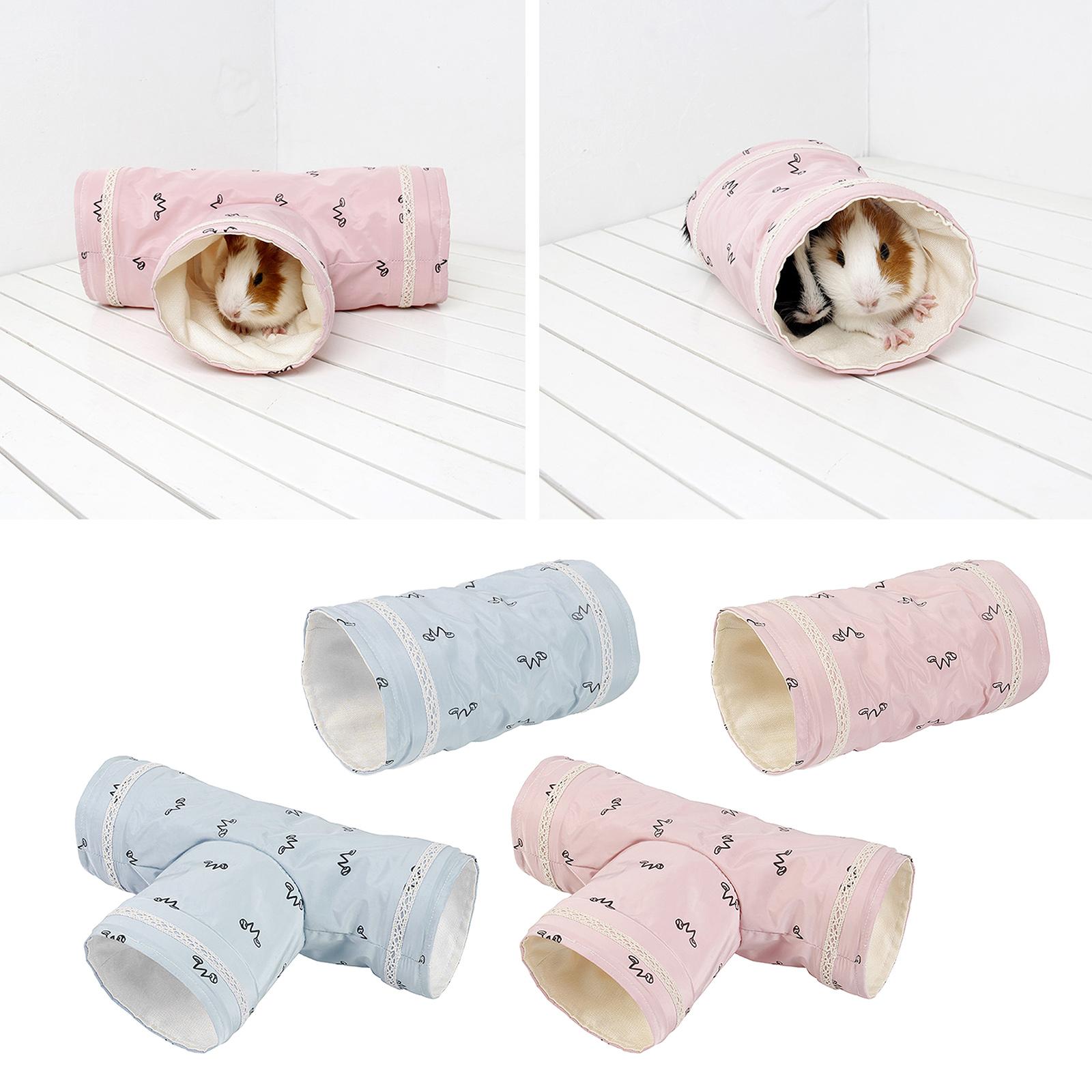 Bunny Tunnels Tubes 2-Way/3-Way Collapsible Bunny Hideout Small Animal Activity Tunnel Toys for Dwarf Rabbits Guinea Pigs Kitty