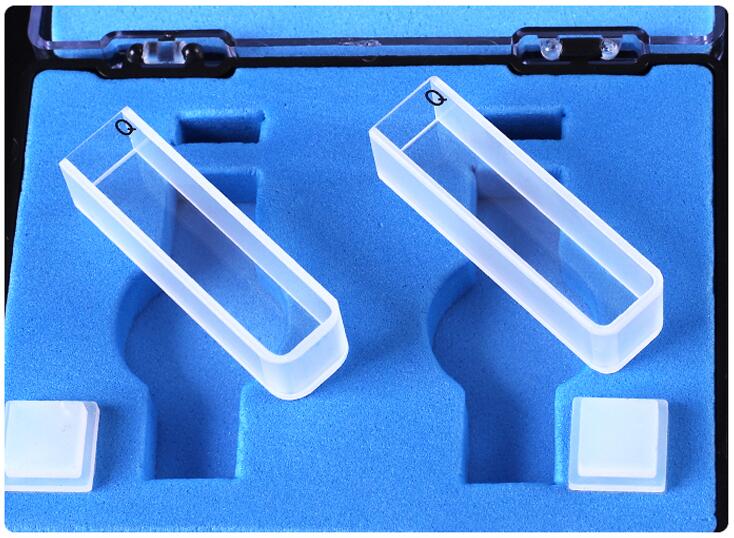 2Pcs 10mm Path Length Quartz Cuvette Cell With Lid For Spectrophotometers