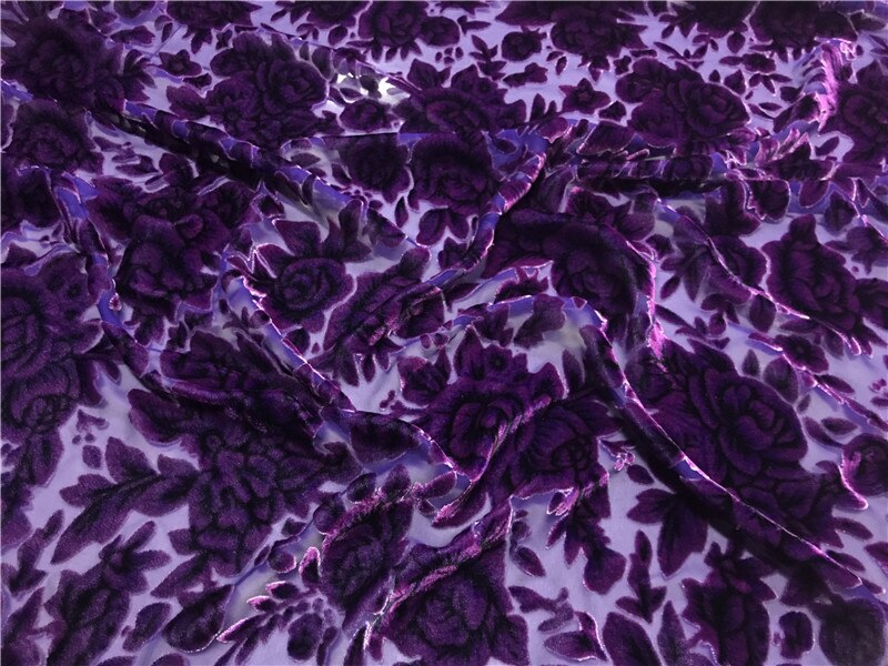 Lilla peon blomst fløyel 100%  silke stoffer av pleuche alder sesong morbær silke fløyel stoffer for cheongsam kjole skjørt dress