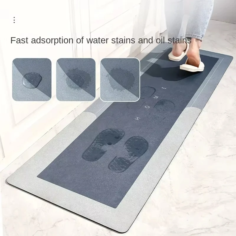 Diatomeeën antislip waterabsorberende vloermat keuken olie-absorberend vlekbestendig wasbaar afveegbare deuropening decoratieve voetmat