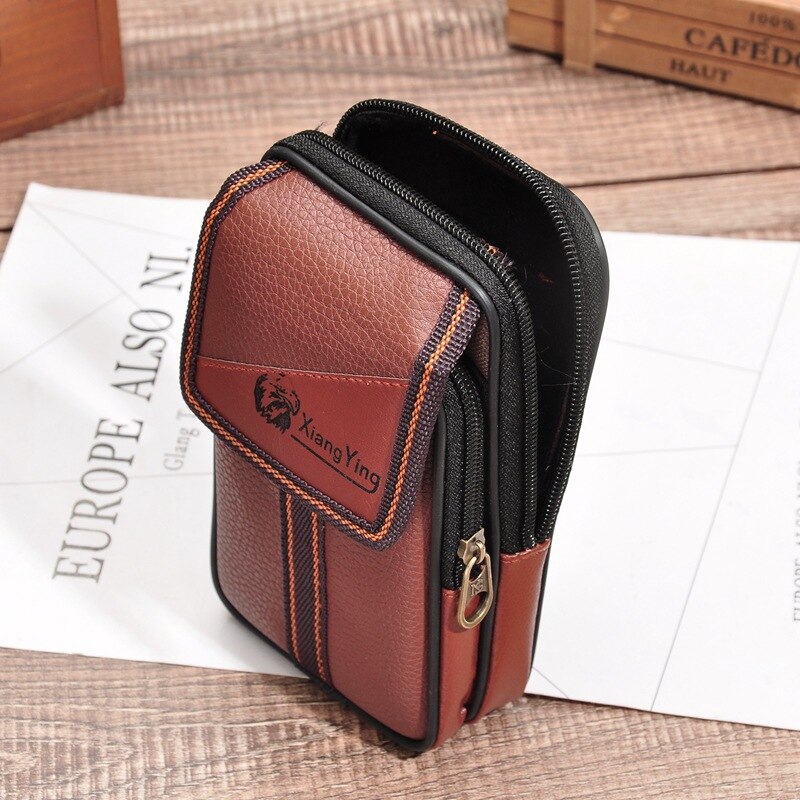 YAMBUTO Multi-Funktion Telefon Tragen Gürtel Tasche Solide Reißverschluss Porta Tarjetas Heuptas Heren Pu Leder Männer Taille tasche