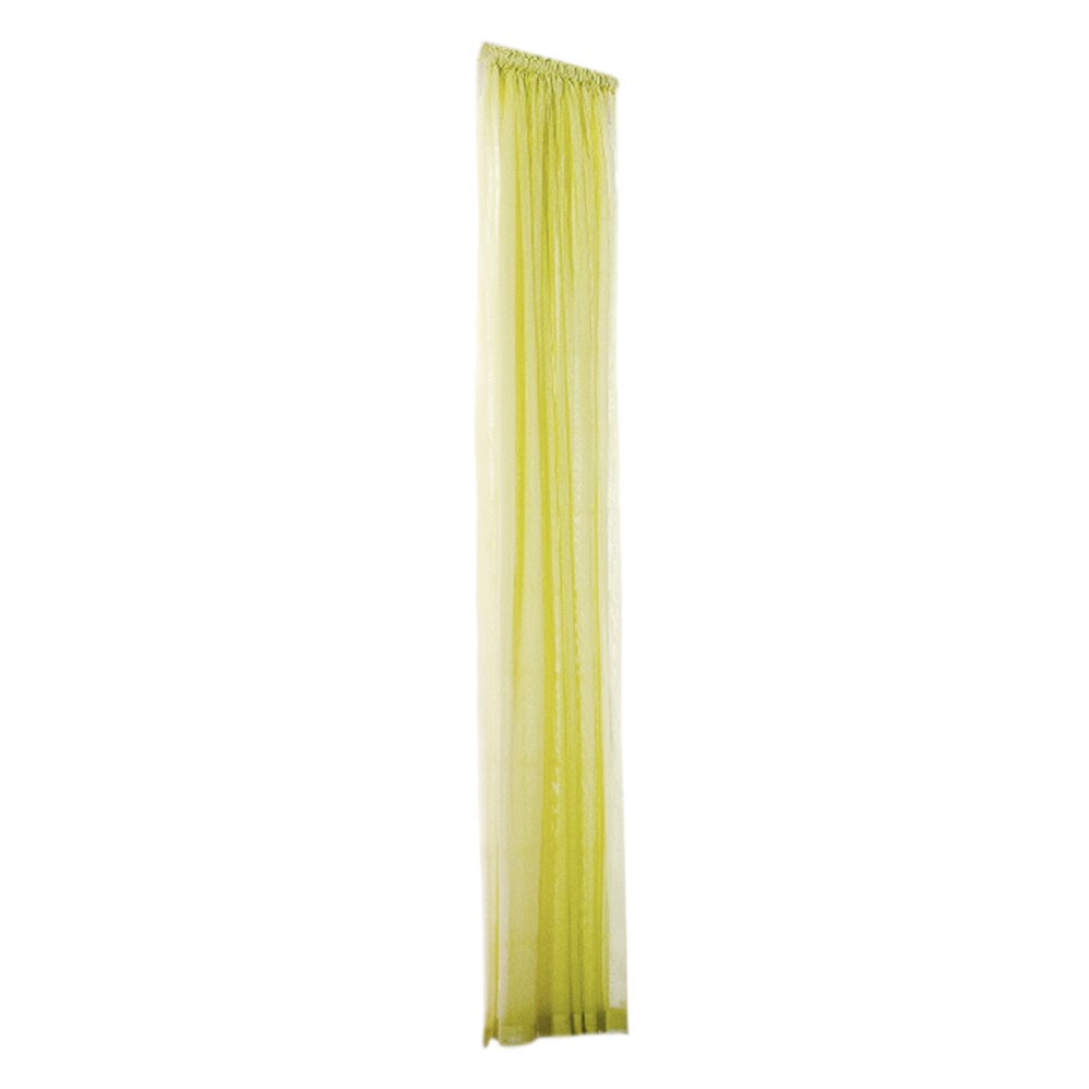 Rideau de porte fenêtre en Tulle de couleur Pure, 1 pièce, panneau, écharpe transparente, cantonnières, rideaux de fenêtre transparents pour décoration de salon: YELLOW