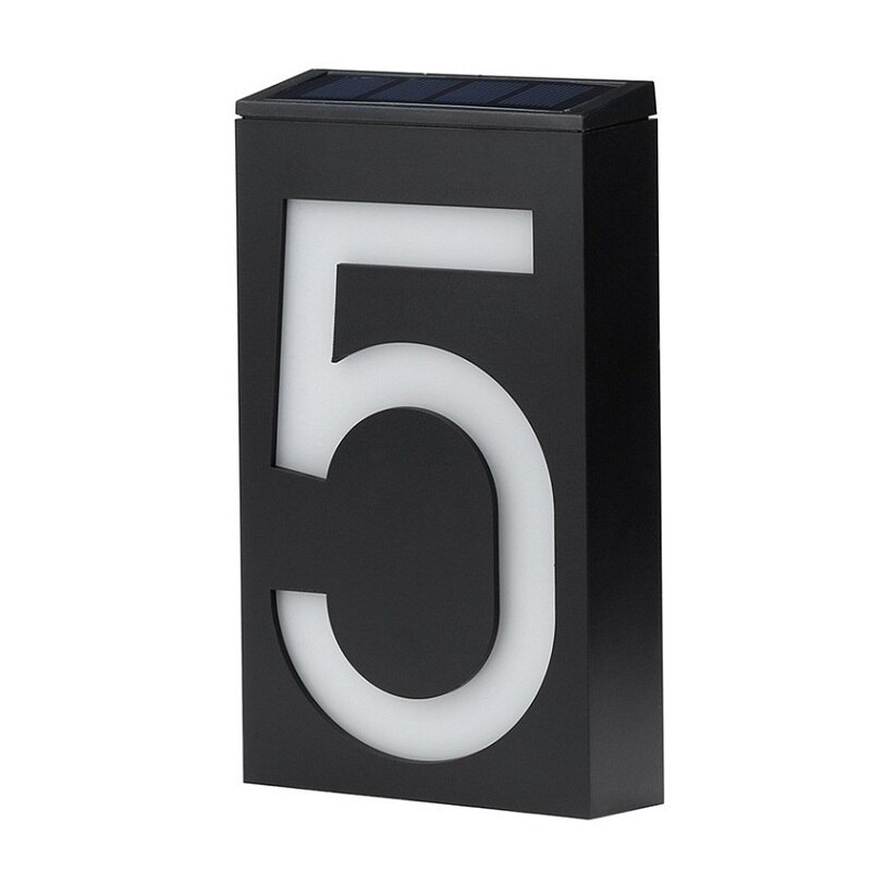 House Number Solar Powered Doorplate Address Sign Plate House Number Outdoor Porch Lights With Solar Rechargeable Battery: 5