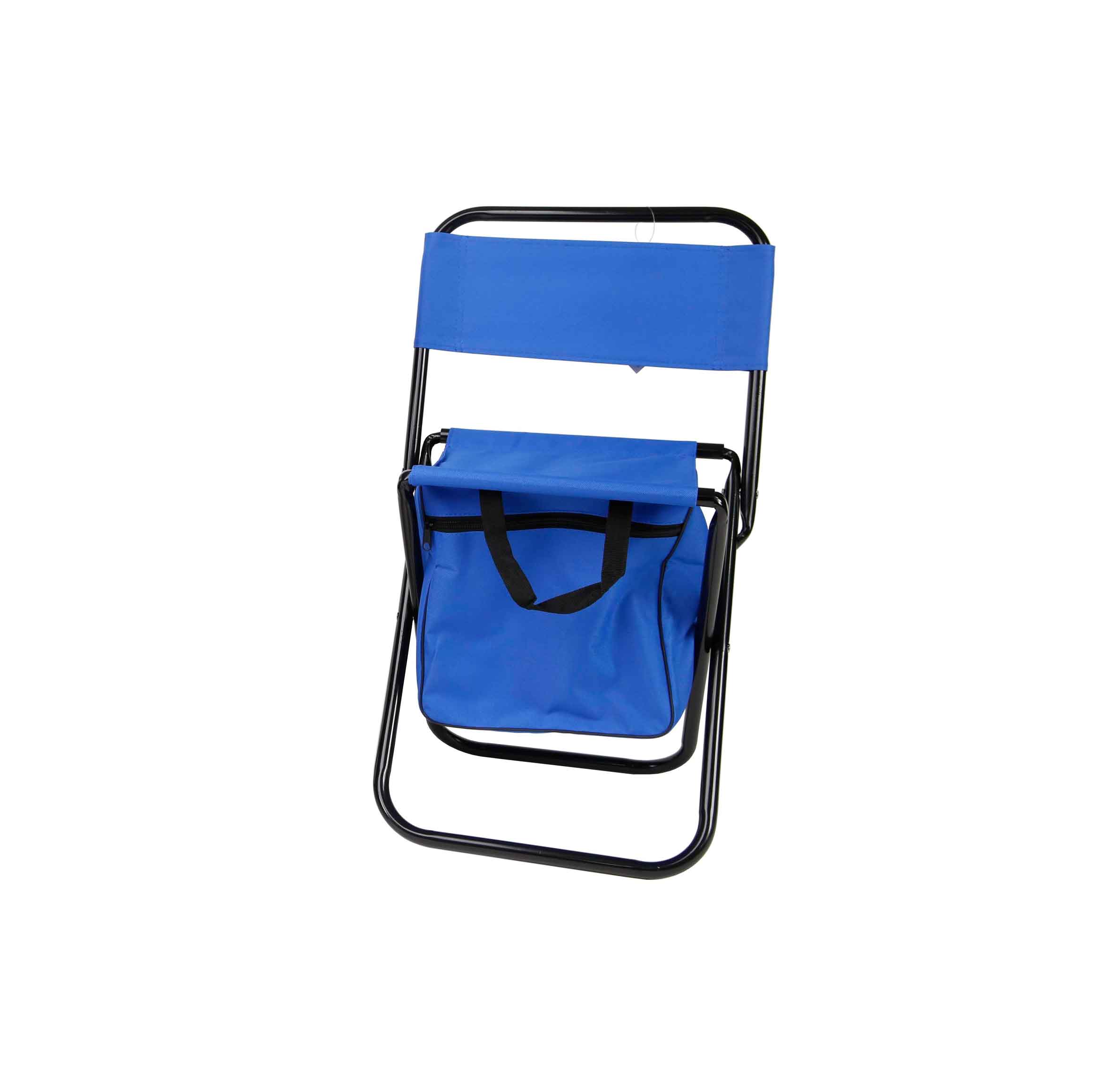 Taburete portátil plegable ultraligero con respaldo para exteriores, pesca, acampada, camping, playa - 35 x 35 x 58 cm: Blue-with pocket