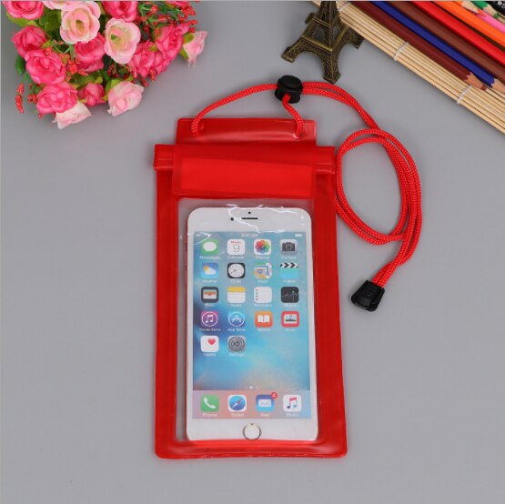 Waterproof Bag pvc bag Case Phone Large Pouch Holder Swimming Waterproof Dry Bag Swimming Diving Case Cover For Mobile Phone: Red Color