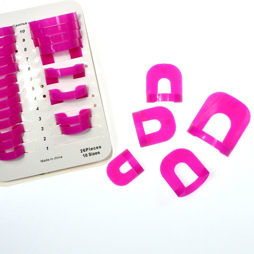 26 stk/pakke pink fransk negle manicure klistermærke tips fingercover neglelak skjold beskytter til salon værktøj sanj 112