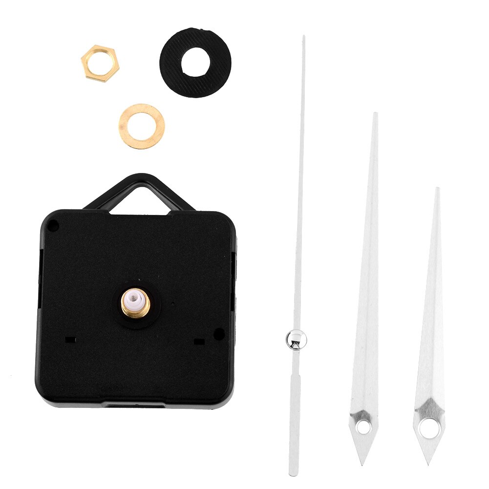 Zilveren wijzers kwartsklok uurwerk mechanisme onderdelen reparatie vervanging essentieel gereedschap stille klok onderdelen