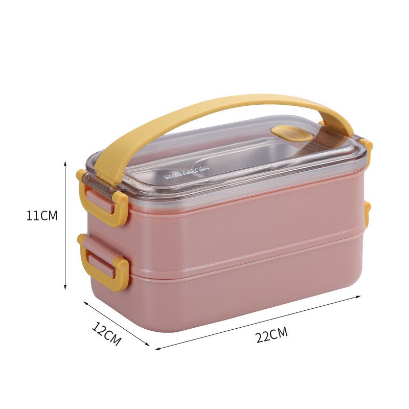 Fiambrera térmica de acero inoxidable 304, caja Bento para trabajadores de oficina, Individual/doble capa, contenedor de almacenamiento de alimentos para estudiantes y niños: 04