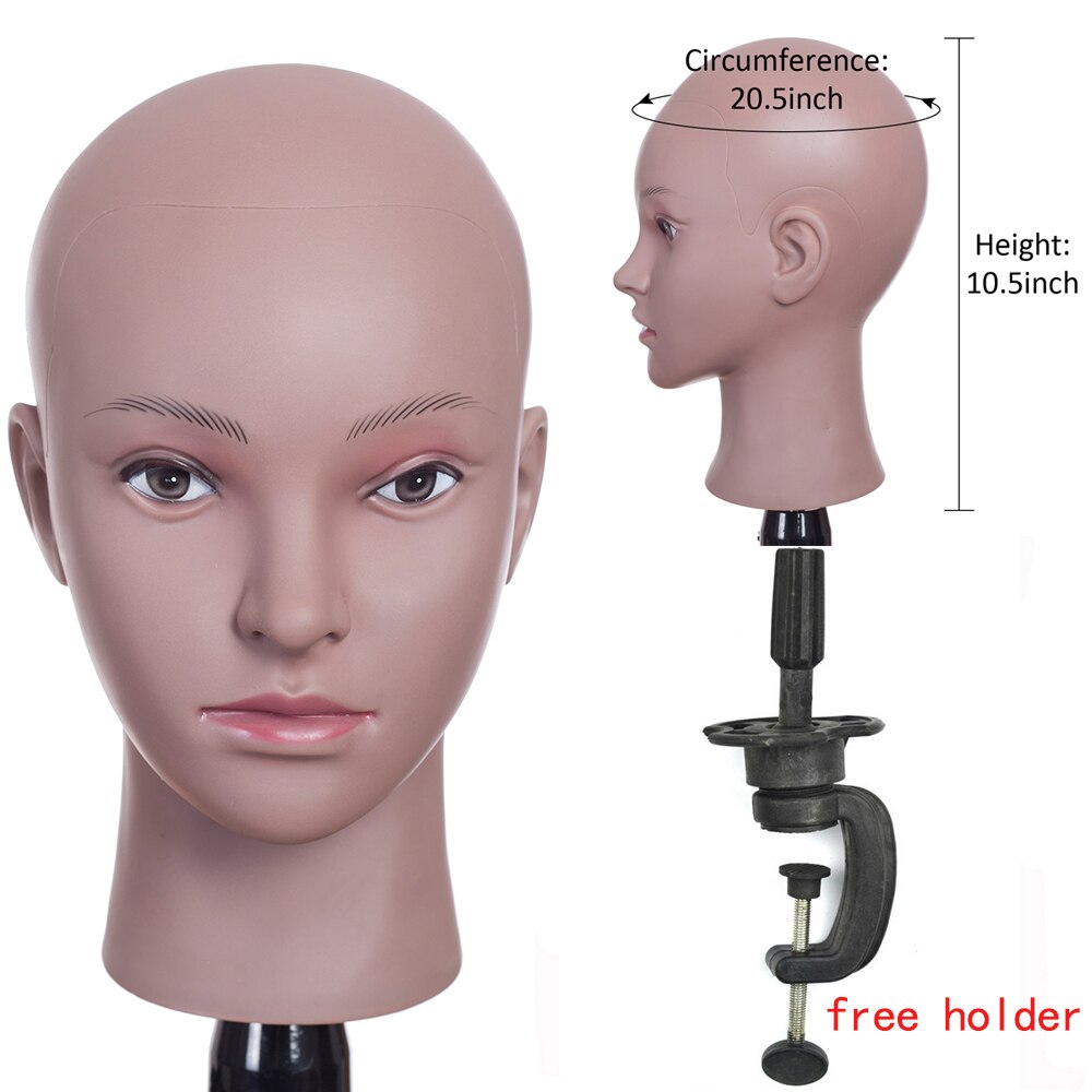 Pruik Mannequin Hoofd Met Stand Kaal Kosmetiek Oefenpop Naaien Hoofd Voor Maken Pruiken Met Gratis Houder Voor Zwarte Vrouwen: bl-1