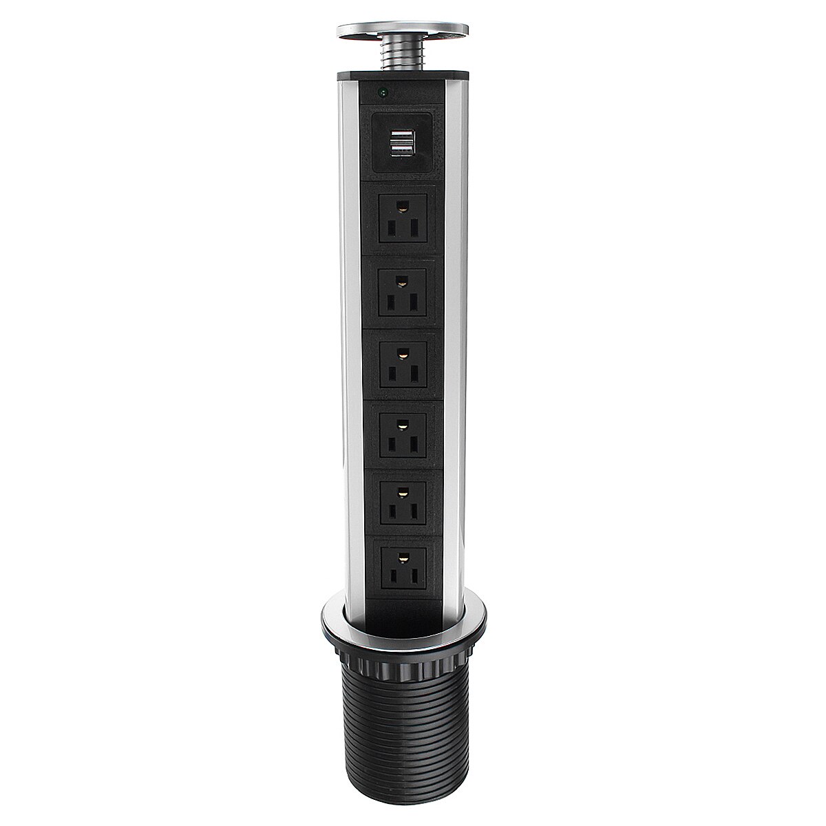 Aluminiumshylle 3/4/5/6 oss støpsel strøm kjøkkenbord elektrisk stikkontakt skrivebordsuttak strøm 1 ledet +2 lade usb