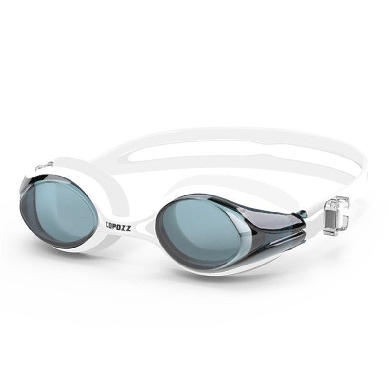 Copozz Professionele Zwembril Anti Fog Lek Uv-bescherming Swim Eyewear Verstelbare Volwassen Zwembril Mannen Vrouwen Eyewear: WHITE